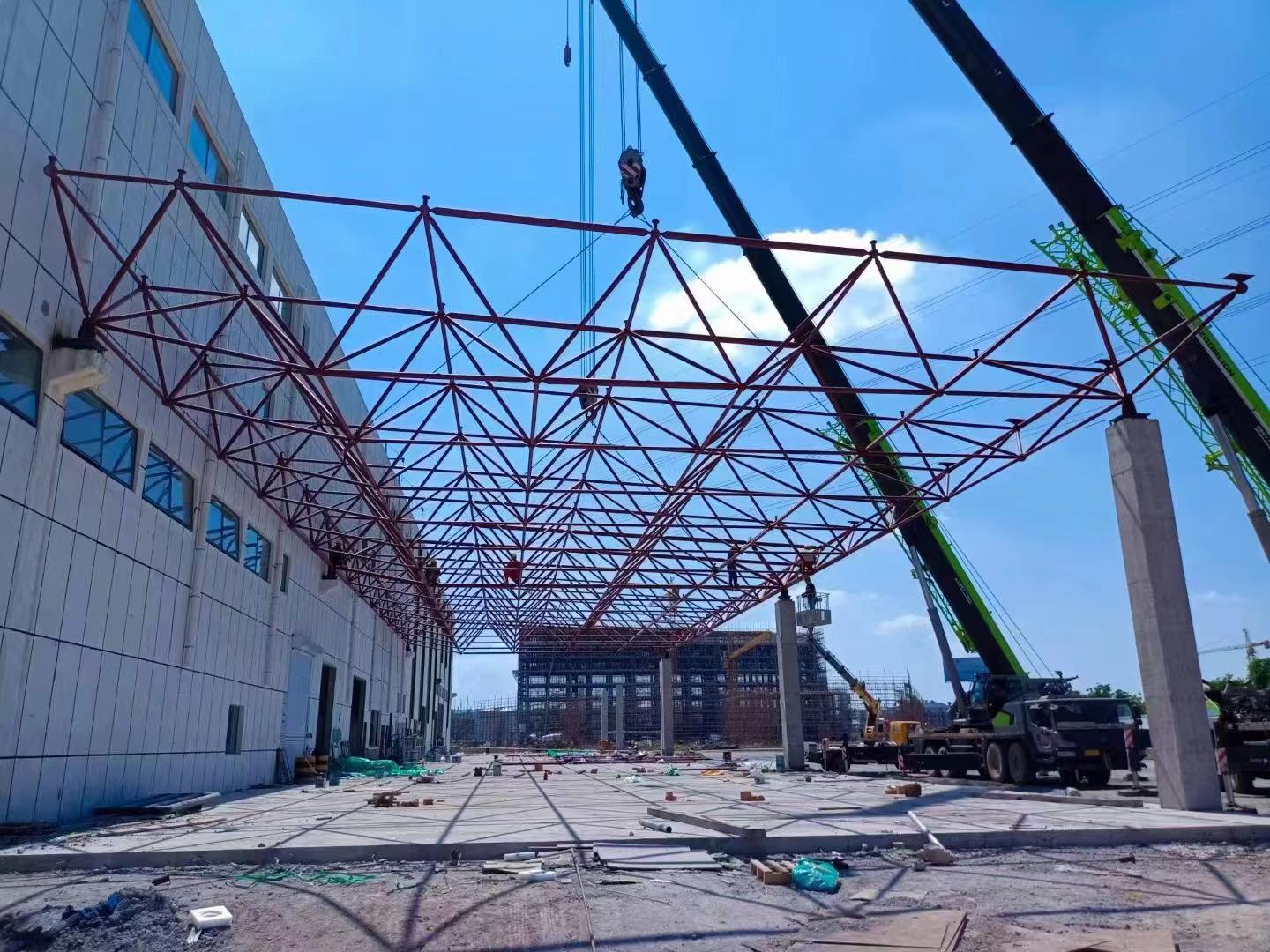 高平江苏宿迁国望高科纤维公司 -生活楼网架 成品库网架 立体库网架